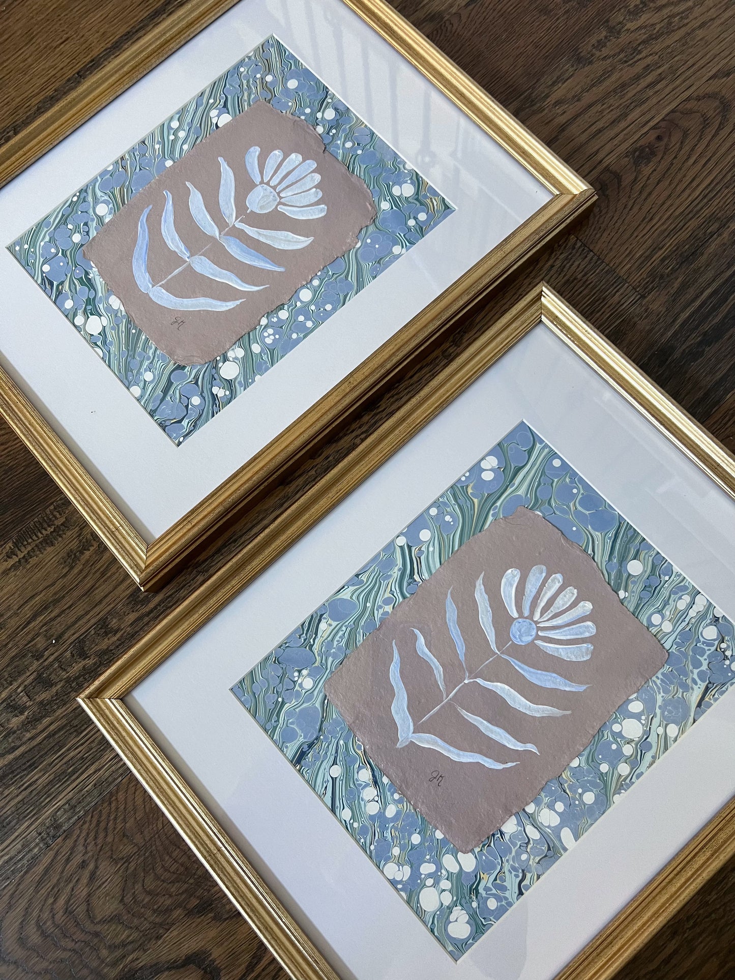 Framed Marbled Bloom ii