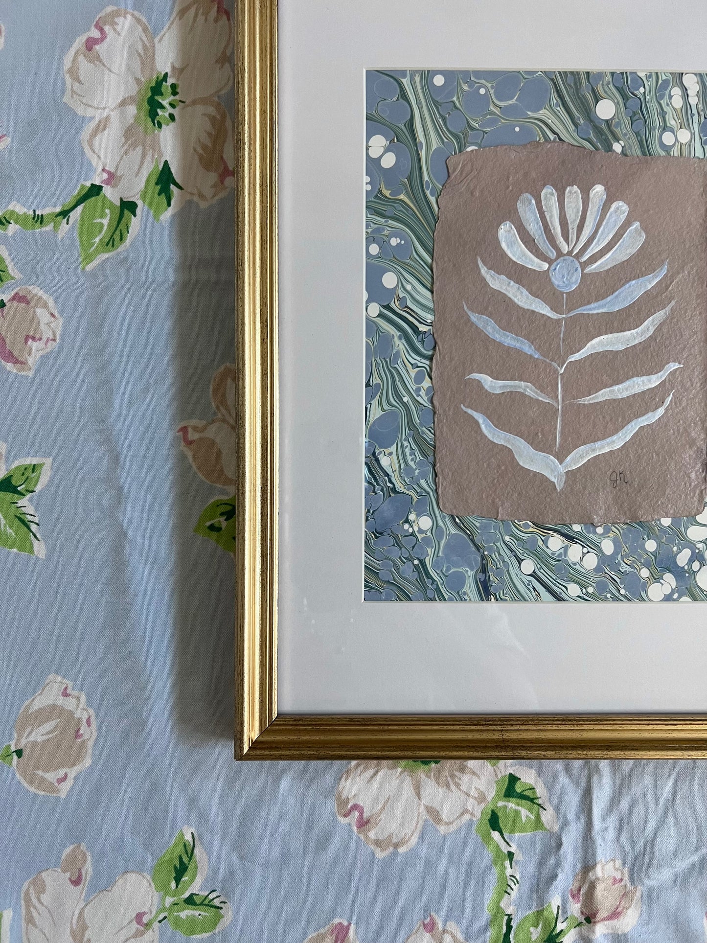 Framed Marbled Bloom ii