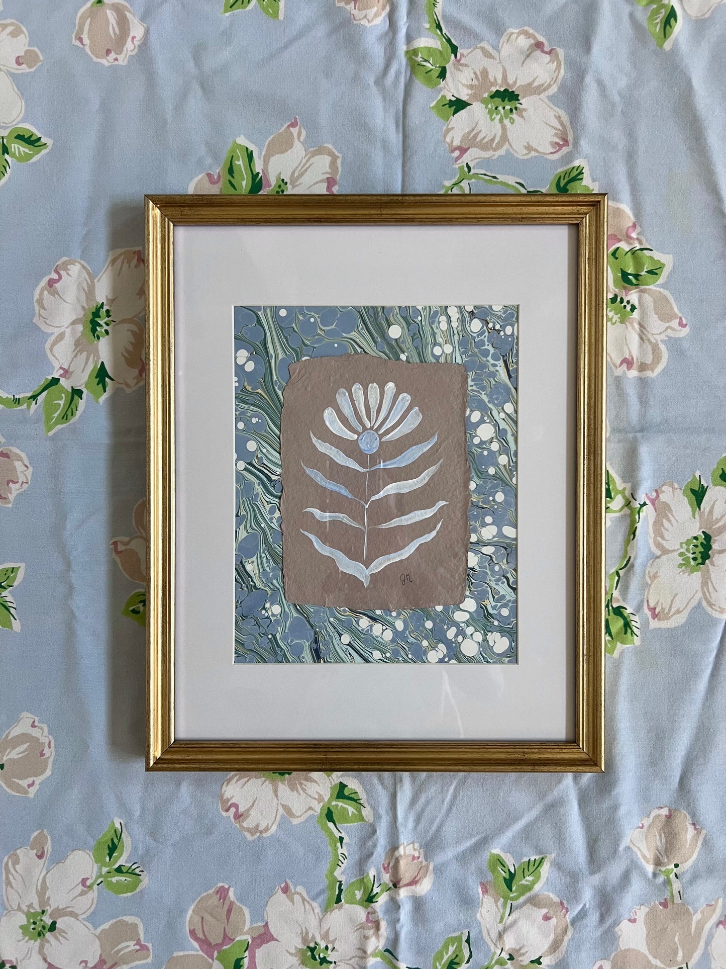Framed Marbled Bloom ii