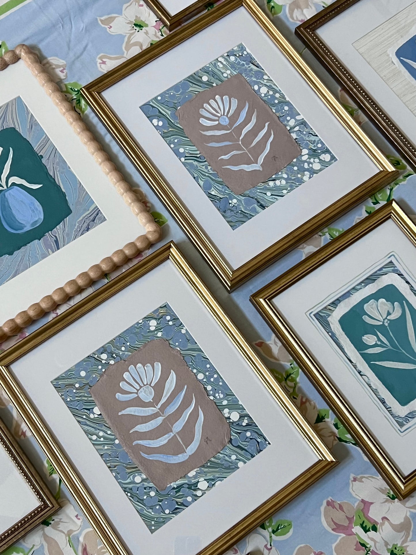Framed Marbled Bloom ii