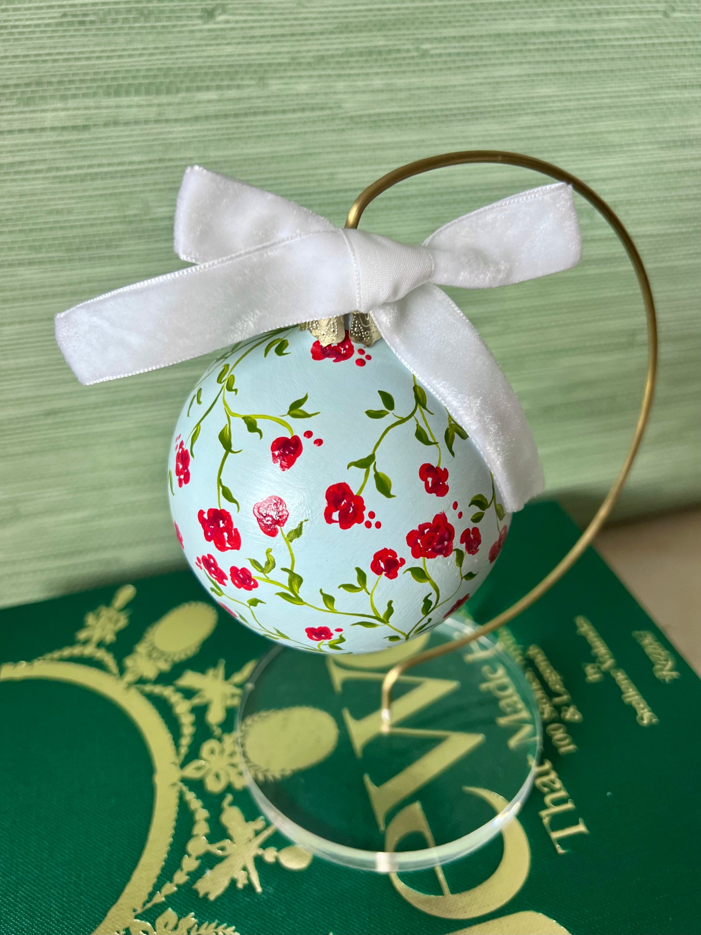 Blue Holiday Floral Ornament