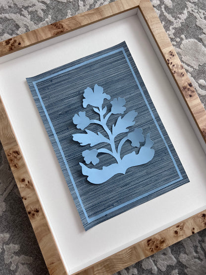 Framed Floated Floral in Blue